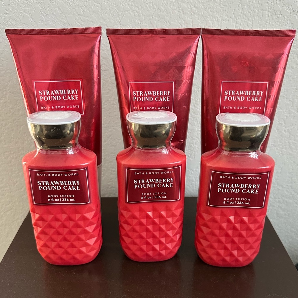 6 Strawberry Pound Cake Moisturizing Body Wash & Body Lotion Bundle (6) - Picture 3 of 3